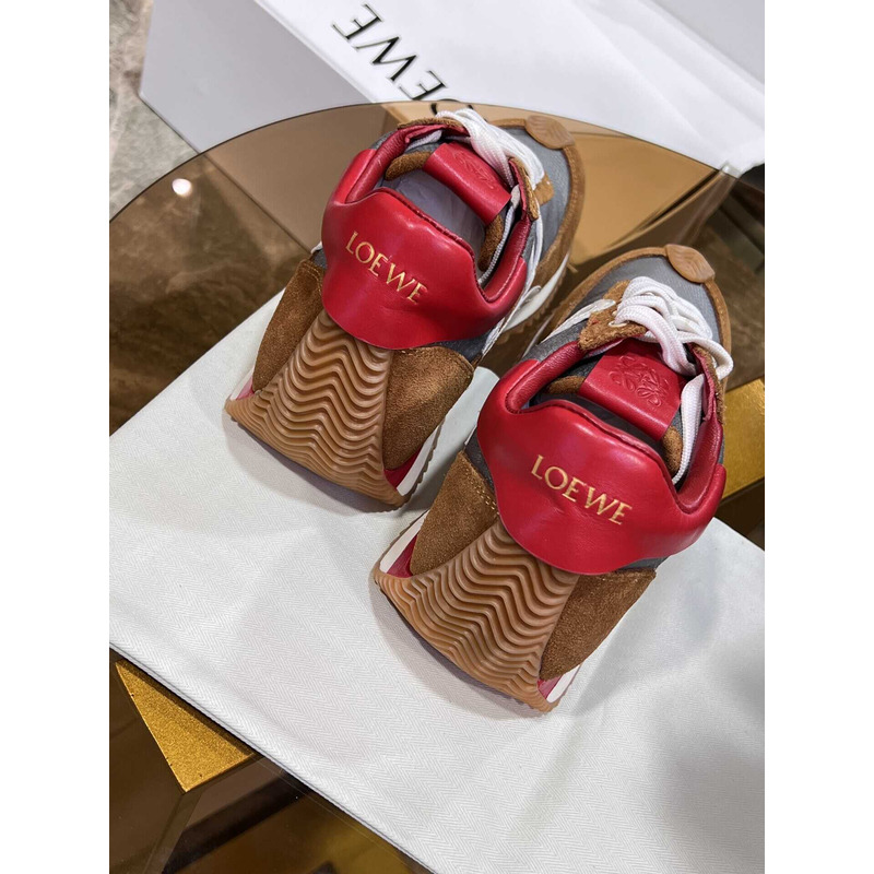 Loewe Flow Runner Logo Sneakers Brown&White