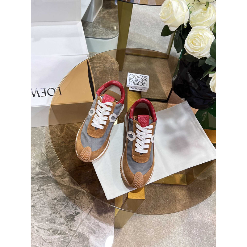 Loewe Flow Runner Logo Sneakers Brown&White