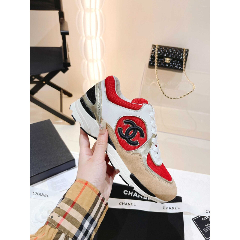 Ch*el low top trainer red&brown