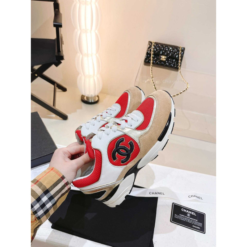 Ch*el low top trainer red&brown