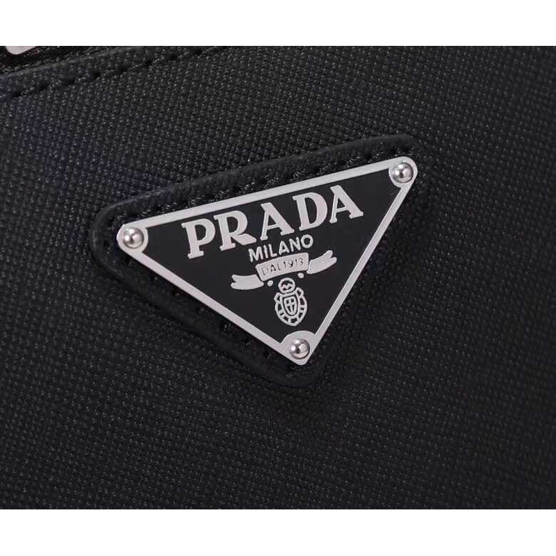 Pra*a brique saffiano leather bag black