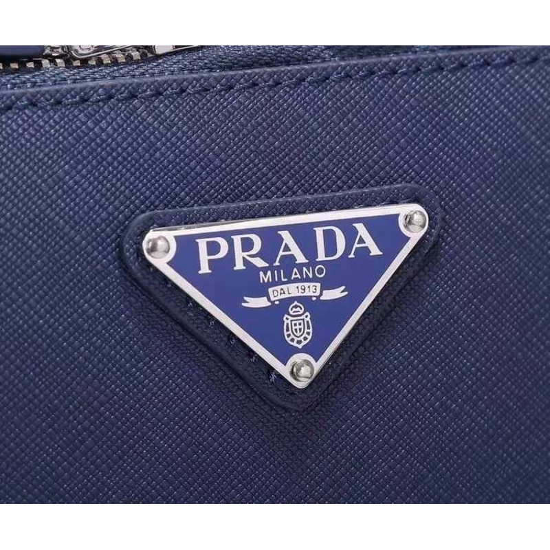 Pra*a brique saffiano leather bag blue