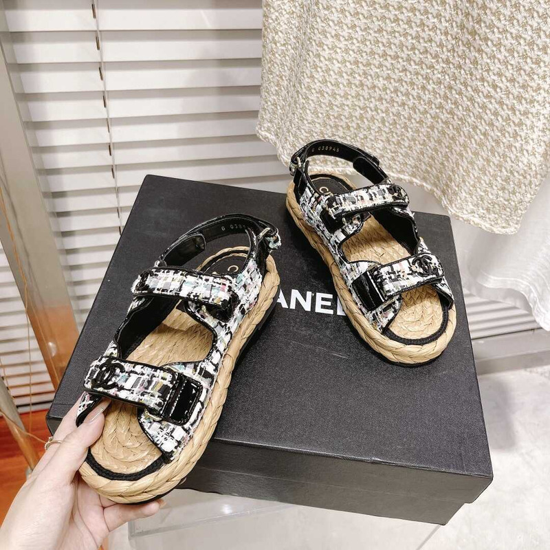Ch*el  summer flat sandal black