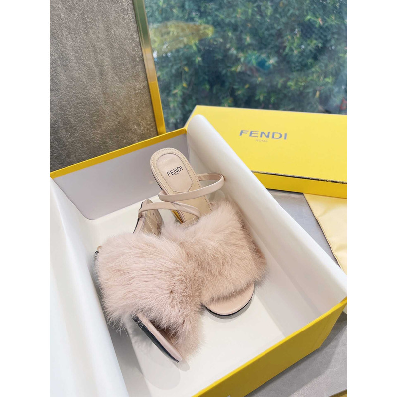 F**di beige high-heel sandals