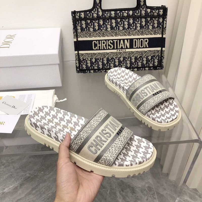 D*or leather sandals grey