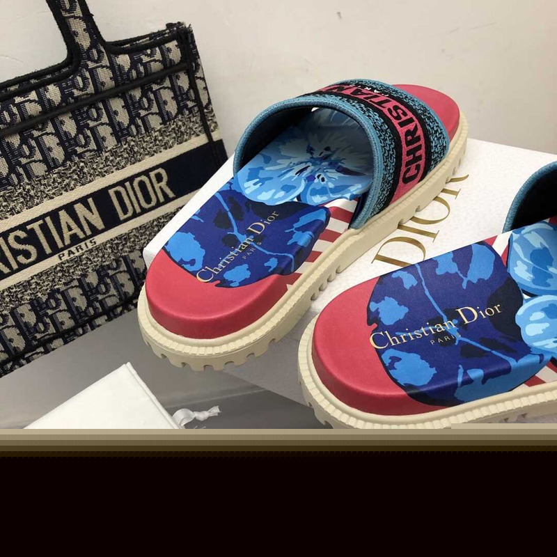 D*or dway slides toile de jouy reverse embroidered red