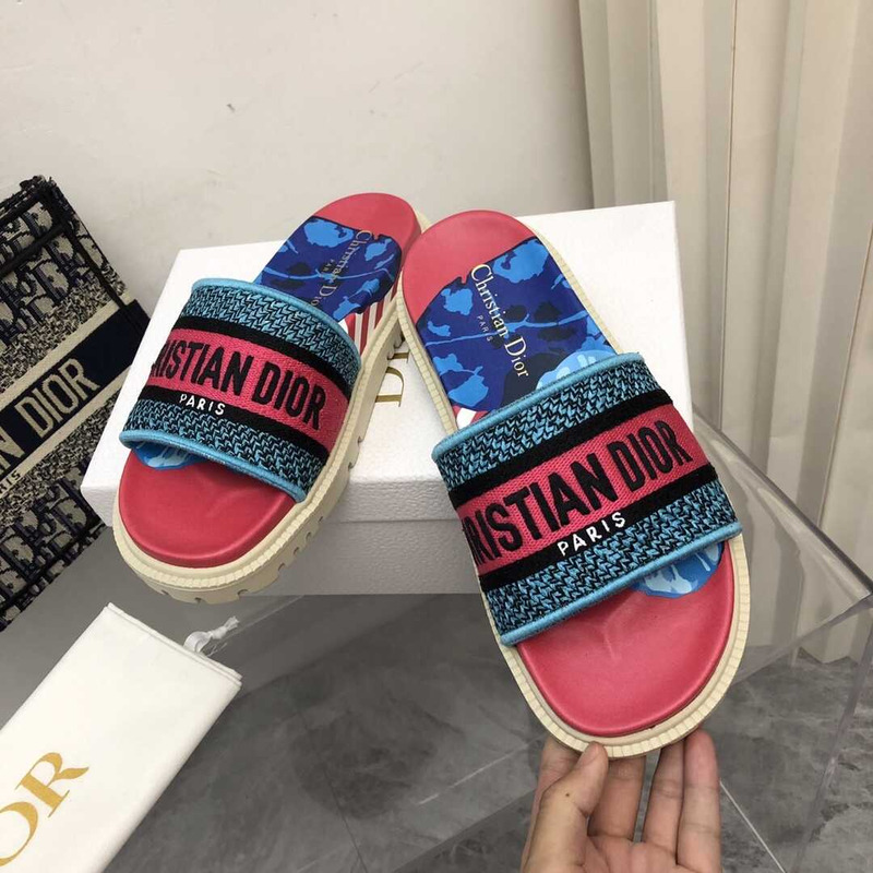 D*or dway slides toile de jouy reverse embroidered red