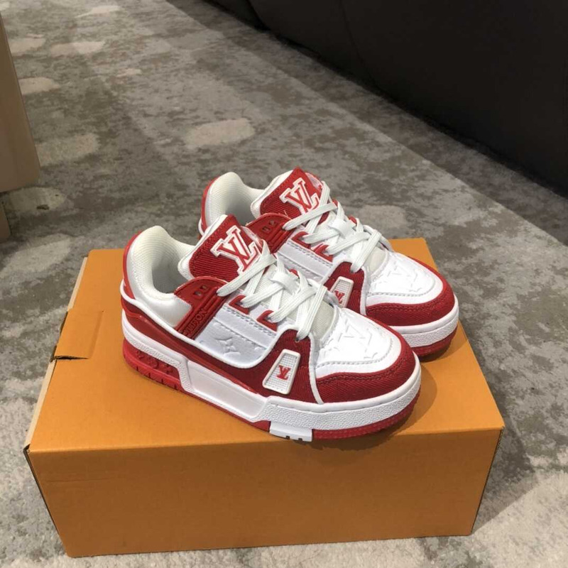 l**is V*t*n kids trainer line sneakers red&white