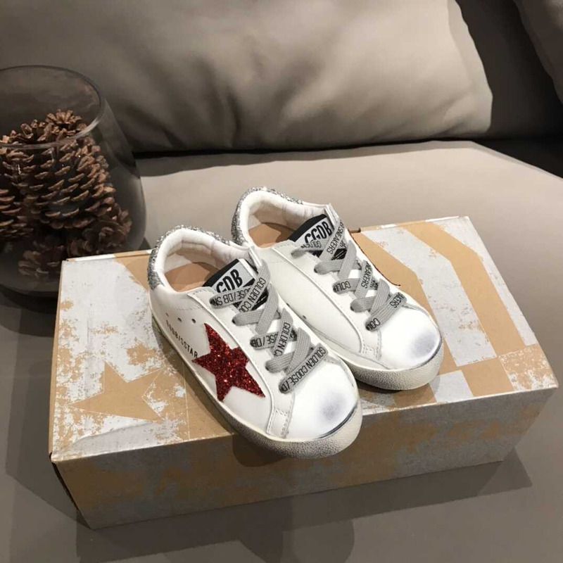 ggdb kids S*per-star white&red sneakers