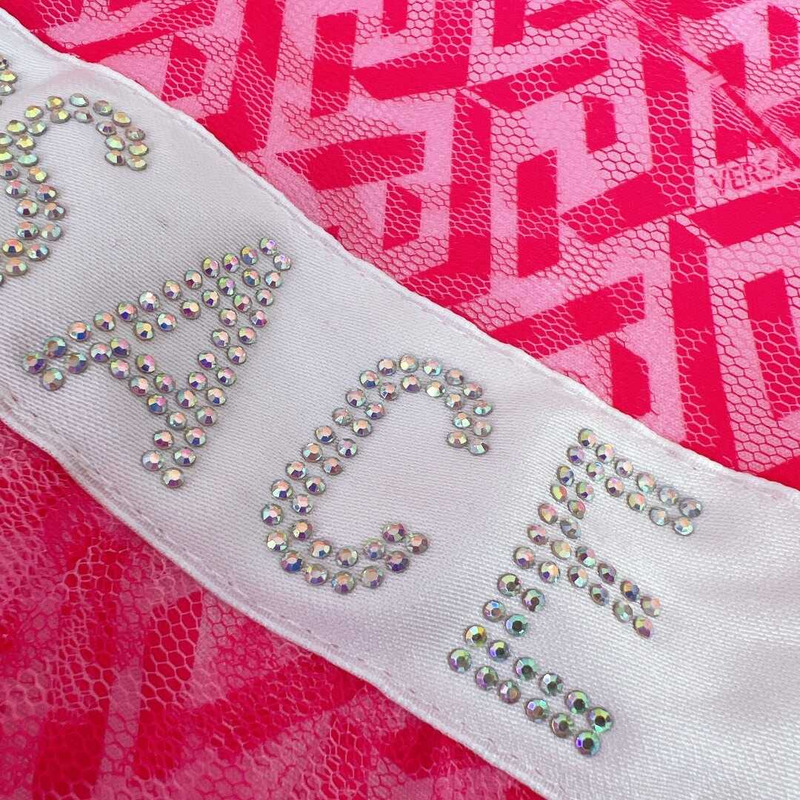 Versace Kids Lace Monogram Dress Pink