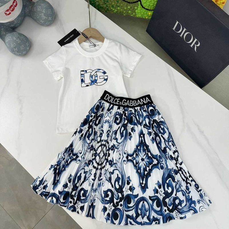 Dolce & Gabbana Kids Majolica Print T-Shirt Dress White