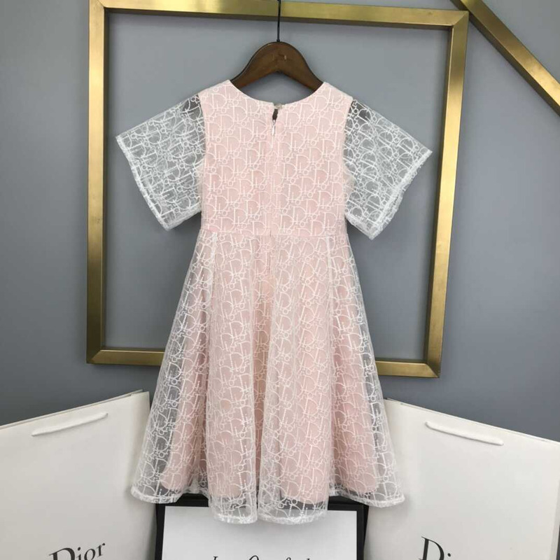 D*or kids embellished silk tulle dress in pink