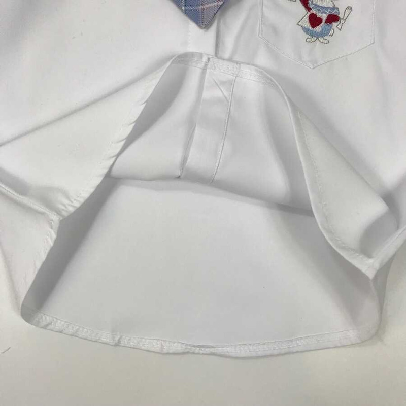 G*u*i kids plaid outfits long sleeve button down blouse shirt+pleated mini blue skirt set