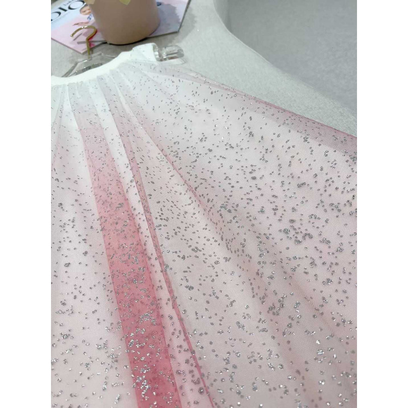 D*or kids bright pink tulle with sequins dress