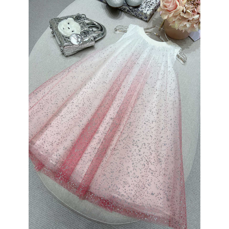 D*or kids bright pink tulle with sequins dress