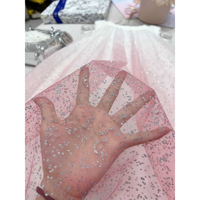 D*or kids bright pink tulle with sequins dress