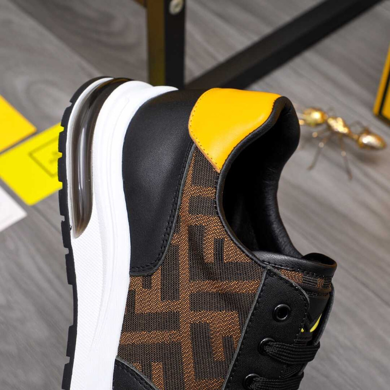 F**di black sneakers logo fabric flatform