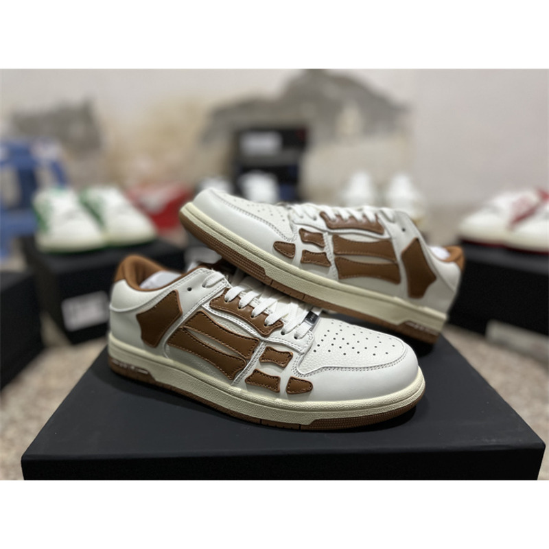 AMIRI Skel Top Low Sneakers White&Brown