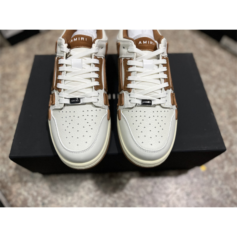 AMIRI Skel Top Low Sneakers White&Brown