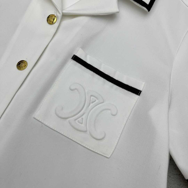 Ce**e cotton bowling shirt and skirt white