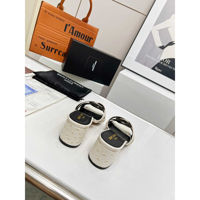 Saint Laurent Middle East Exclusive Nu Pieds Sandals White