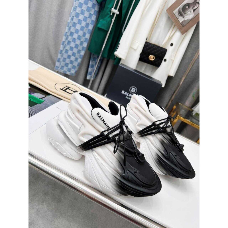 Balmain Unicorn Low Top Trainers Neoprene And Leather White