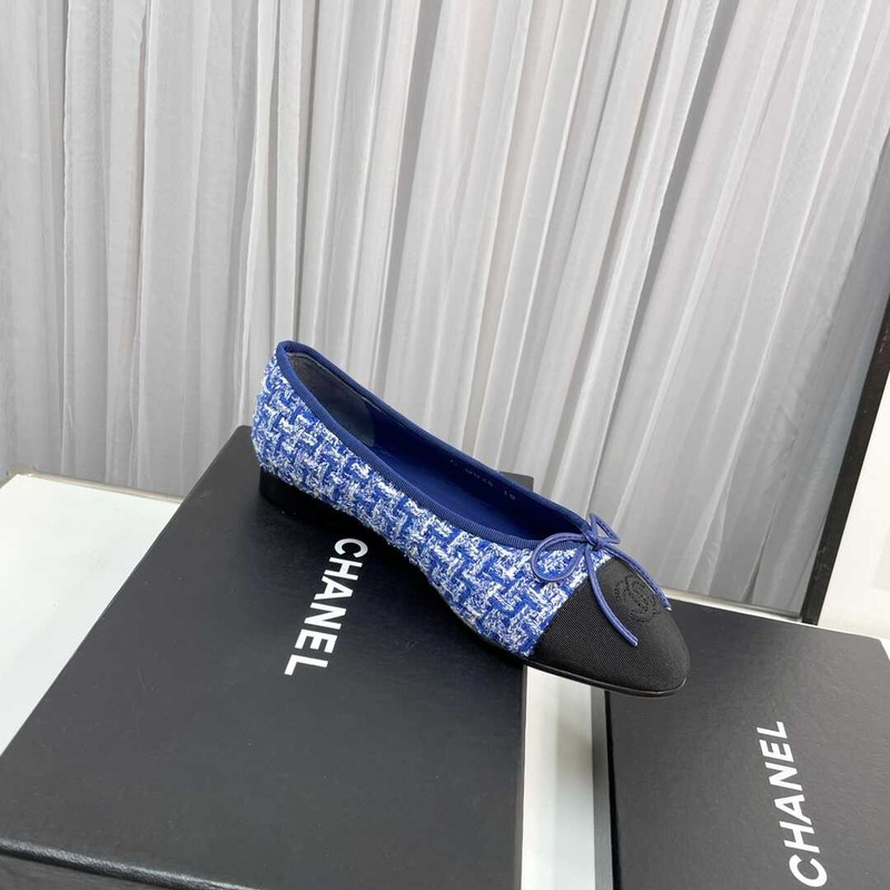 Ch*el sequined cotton guipure lace and grosgrain blue and black