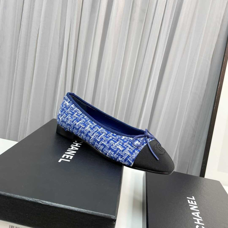 Ch*el sequined cotton guipure lace and grosgrain blue and black