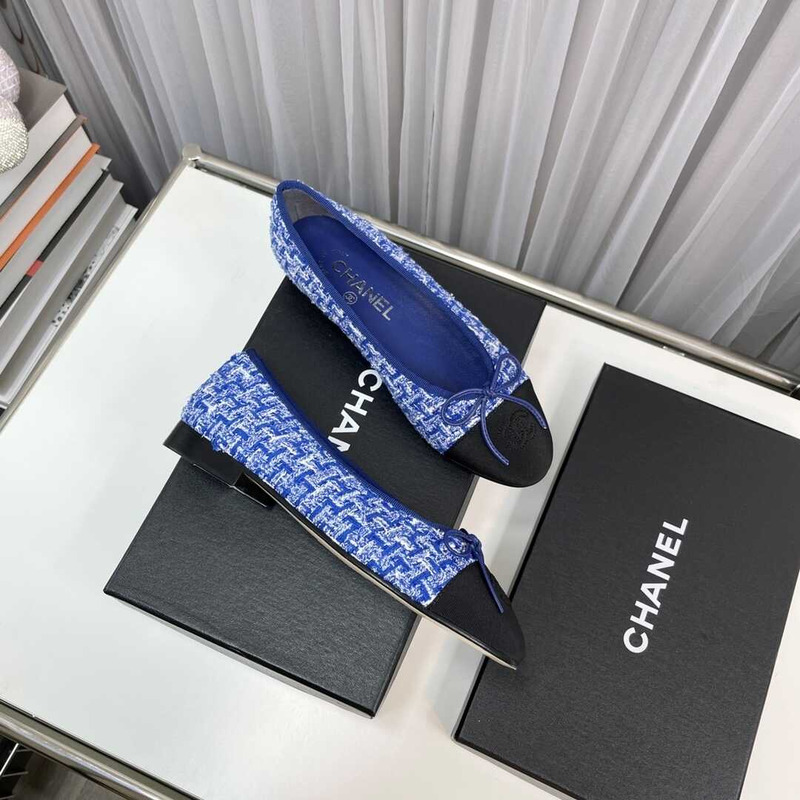 Ch*el sequined cotton guipure lace and grosgrain blue and black