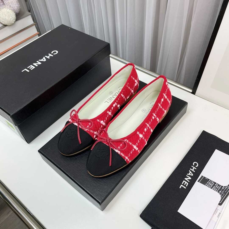 Ch*el sequined cotton guipure lace and grosgrain red and black