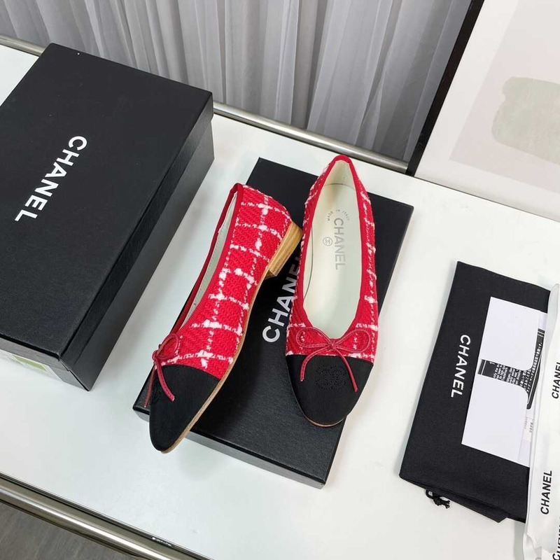 Ch*el sequined cotton guipure lace and grosgrain red and black