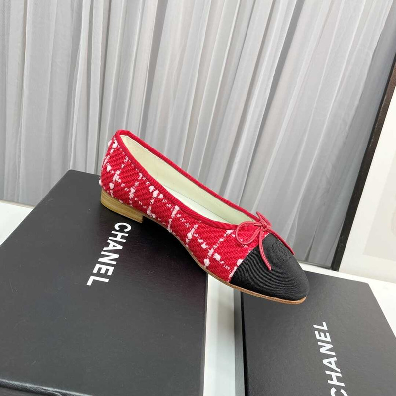 Ch*el sequined cotton guipure lace and grosgrain red and black