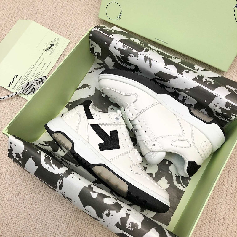 Off White Out Of Office OOO Low Tops White Black