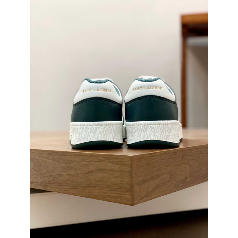 Saint Laurent Green Sl/61 Low Top Leather Sneakers