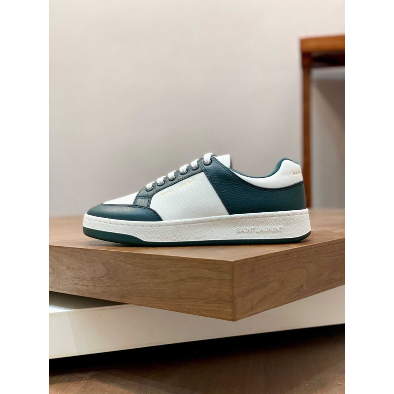 Saint Laurent Green Sl/61 Low Top Leather Sneakers