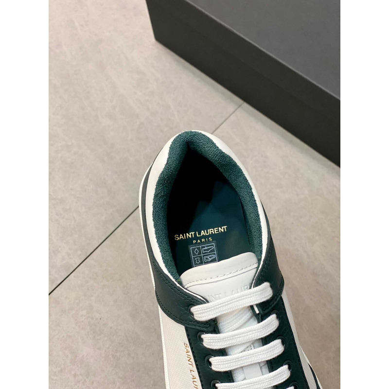 Saint Laurent Green Sl/61 Low Top Leather Sneakers
