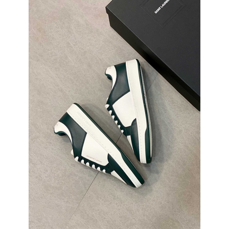Saint Laurent Green Sl/61 Low Top Leather Sneakers