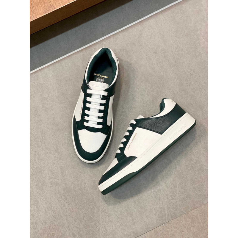 Saint Laurent Green Sl/61 Low Top Leather Sneakers