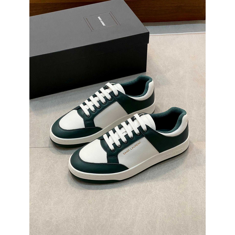 Saint Laurent Green Sl/61 Low Top Leather Sneakers