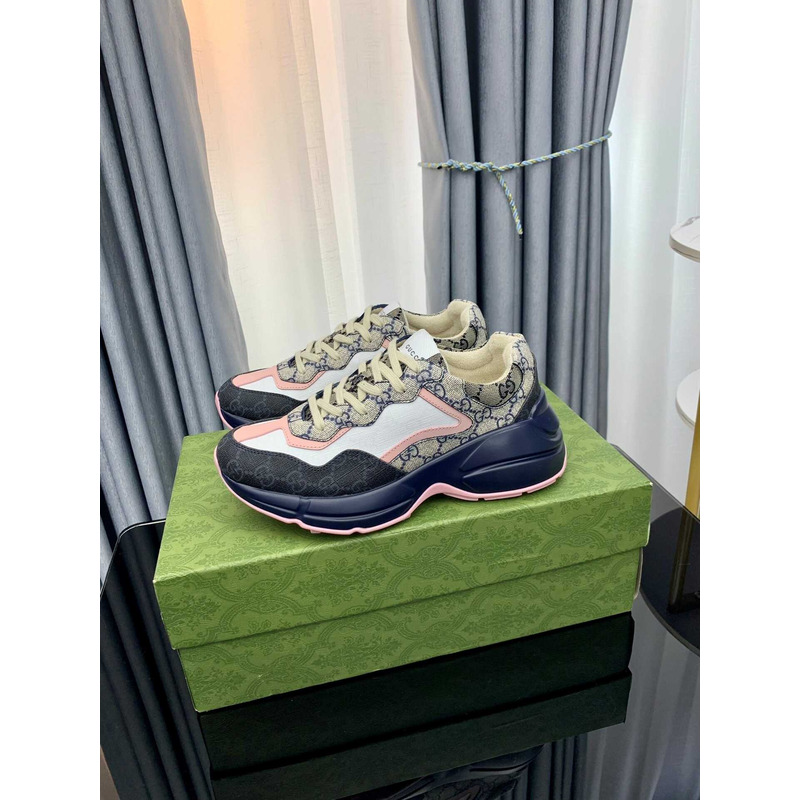 g*u*i multicolor pink gg S*p*e rhyton sneakers