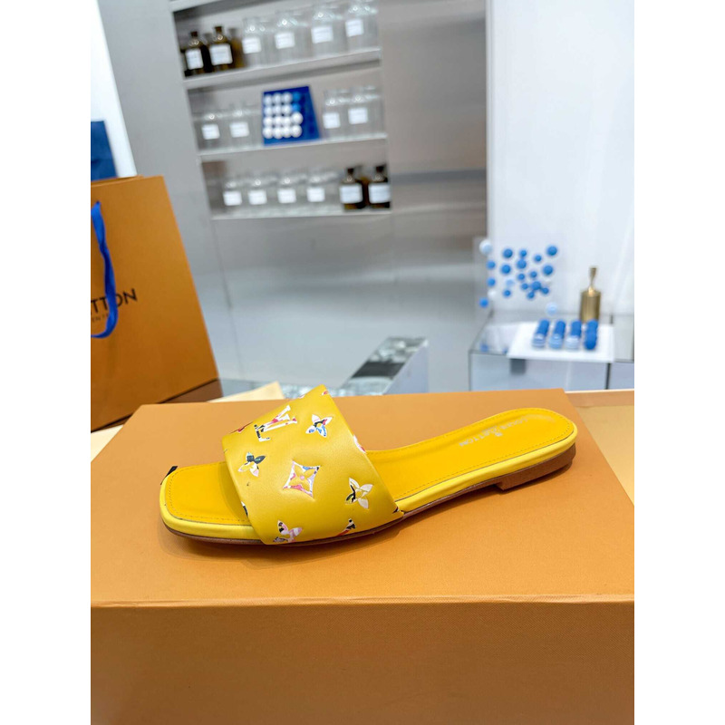 l**is V*t*n revival flat mule slides yellow