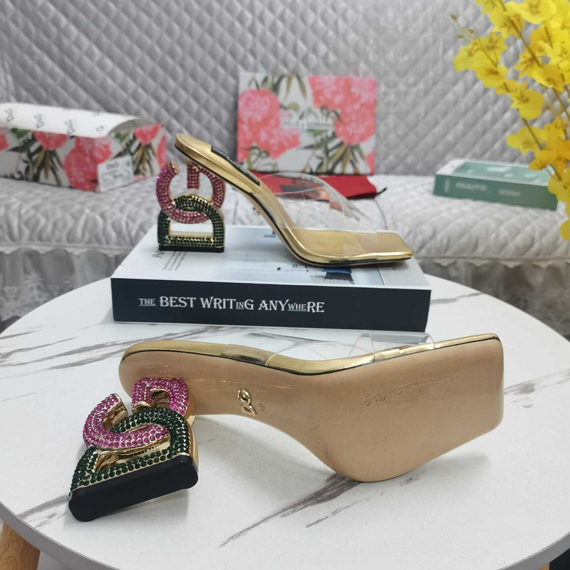 Dolce & Gabbana Dolce & Gabbana Strap Heeled Sandals Gold