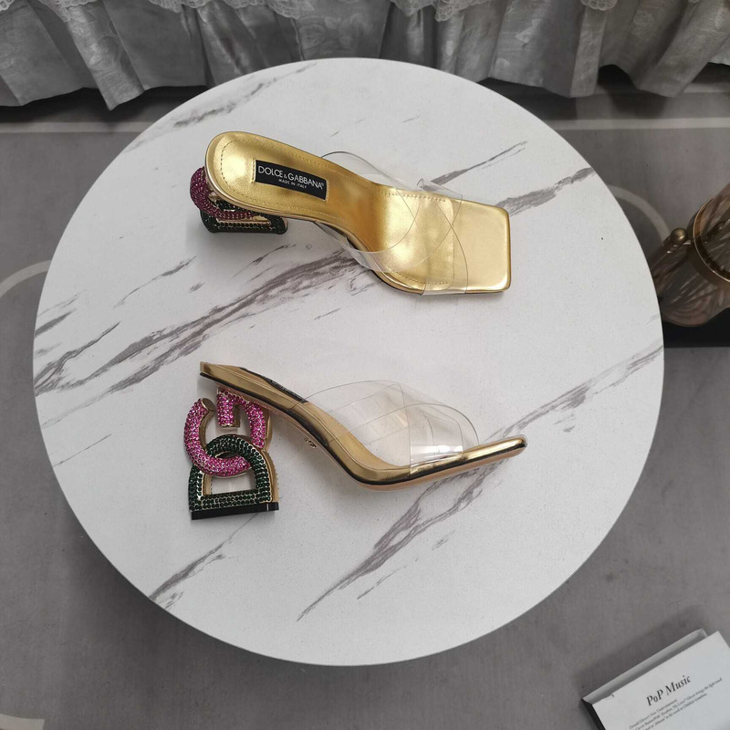 Dolce & Gabbana Dolce & Gabbana Strap Heeled Sandals Gold