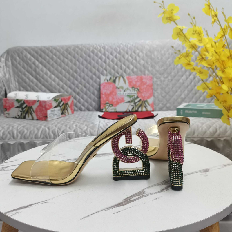 Dolce & Gabbana Dolce & Gabbana Strap Heeled Sandals Gold