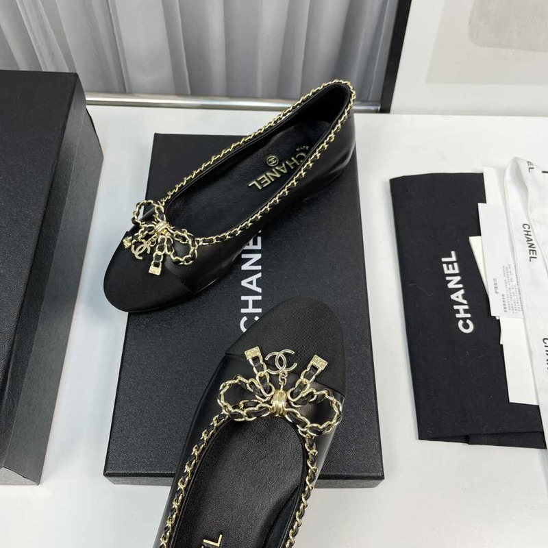 Ch*el ballerina flats black