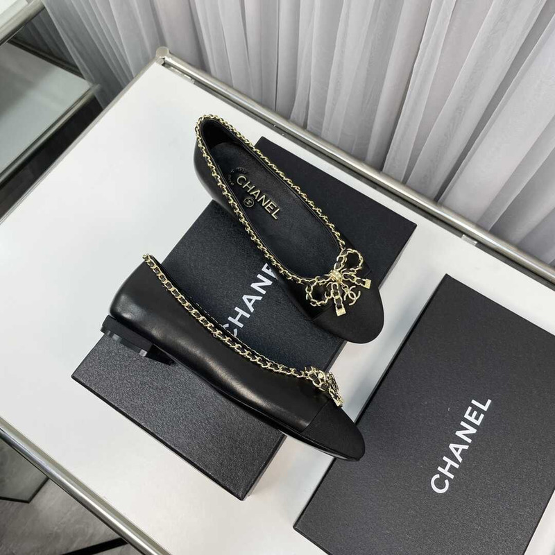 Ch*el ballerina flats black