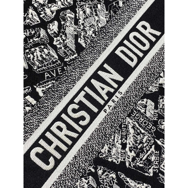 D*or book tote large plan de paris embroidery black