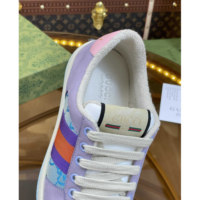 G*u*i screener lace-up sneakers purple and blue