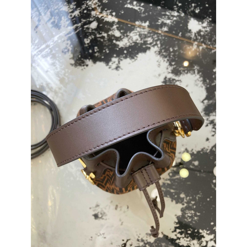 F**di mon tresor ff printleather mini bag brown