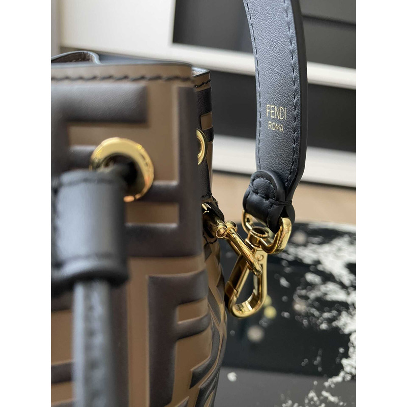 F**di mon tresor leather mini bag brown